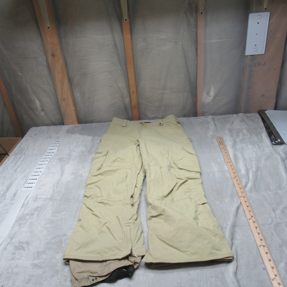 Burton Poacher Snow Pants Mens XS Biege Cargo Win Rain Relaxed Fit Outdoor 32x27